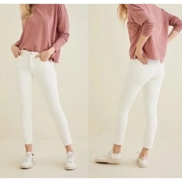 AGOLDE Sophie Crop High Rise Skinny Slim Jeans White 30 / 10 - Picture 1 of 11